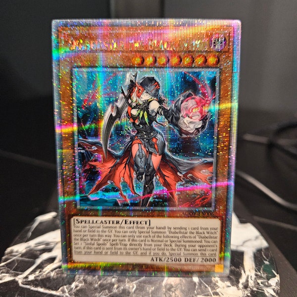 Diabellstar the Black Witch - 25th Anniversary Quarter Century Starlight Rare - Prismatic Secret - Common - Orica Proxy Single or Playset