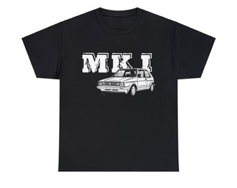 Classic MK1 Car Enthusiast T-Shirt: Iconic Hatchback Automotive Design | MK1 Car