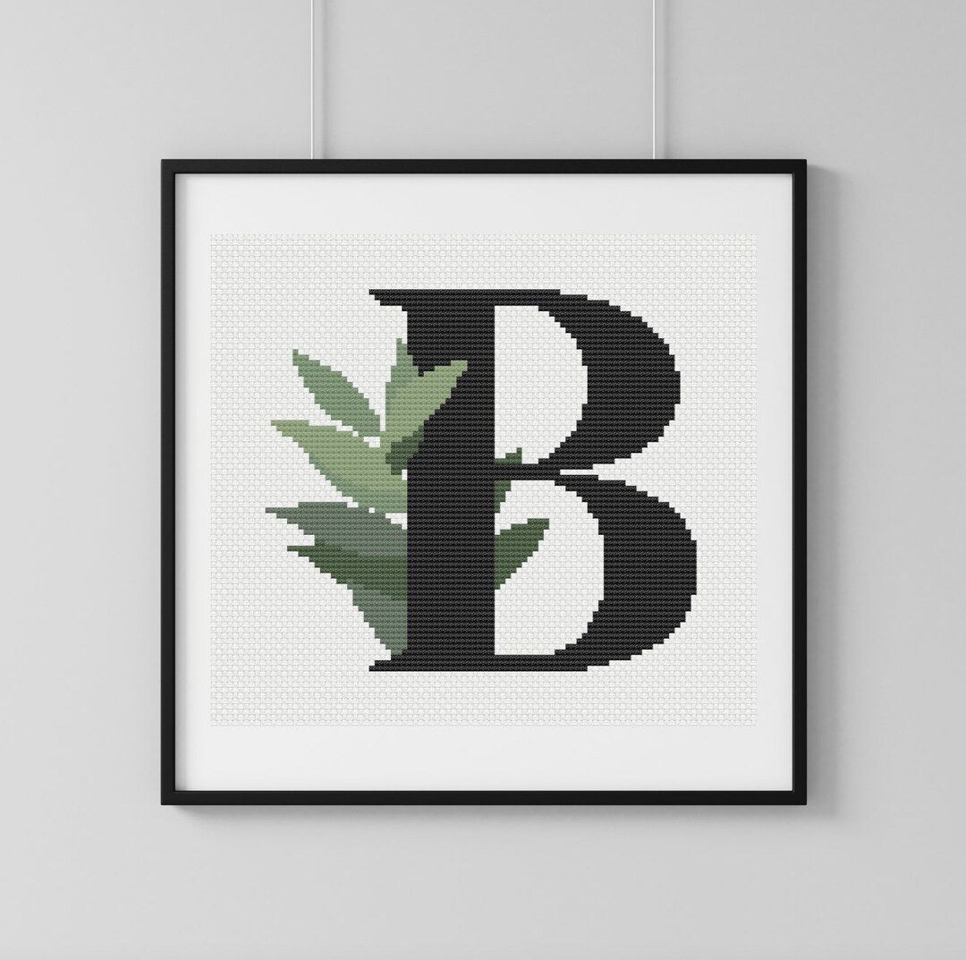 Botanical Letter B Cross Stitch Pattern PDF - Minimalist Floral ...
