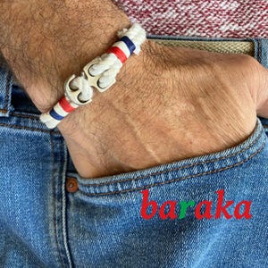 Sailor Themed Bracelet, Mens Anchor Bracelet, Sailor Lock Bracelet, Anchor Bracelet Gift for Husband, Father, Boys