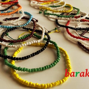 3 Anklets Together, Rainbow Beaded Anklet, Multicolor Bead Anklet, Turkish Glass Beads