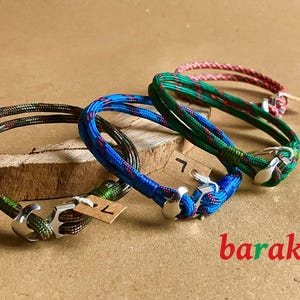 Anchor Paracord Bracelet, Sailor Themed Bracelet, Mens Anchor Bracelet, Sailor Lock Bracelet, Anchor Bracelet Gift for Husband, Father, Boys