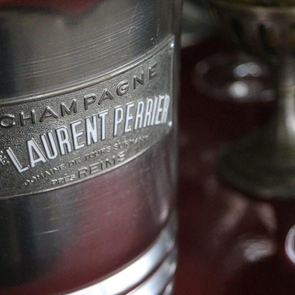 Vintage PERRIER - Cubo de champán Art Déco francés - Enfriador de hielo Vve Laurent Perrier, Hecho en Francia - Artículo de coleccionista de hallazgos raros