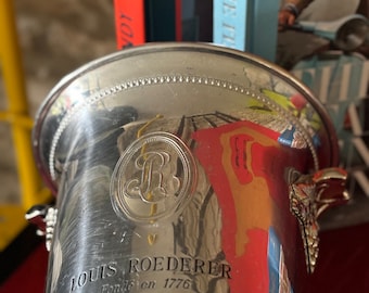 Louis Roederer Champagne Champagne bucket with rigid handle – Roederer ice cooler - Vintage barware from France - Rare collector's item