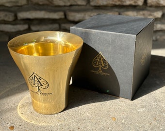 Armand de Brignac Gold ice bucket - L'Orfèvrerie d'Anjou pewter - BRIGNAC tin cooler in its original box without scratches - Made in France