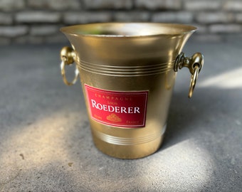 Gold Roederer Champagne cooler - Made in France Vogalu - Exclusive home and bar decoration in excellent condition ROEDERER ice bucket GOLD