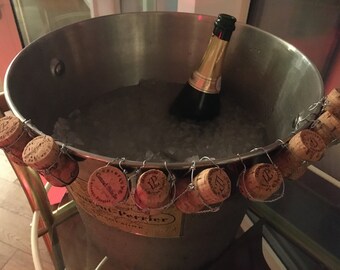 Laurent-Perrier 7 bottle champagne cooler with leather handle Highly exclusiveare LP ice bucket The world's largest portable champagne basin