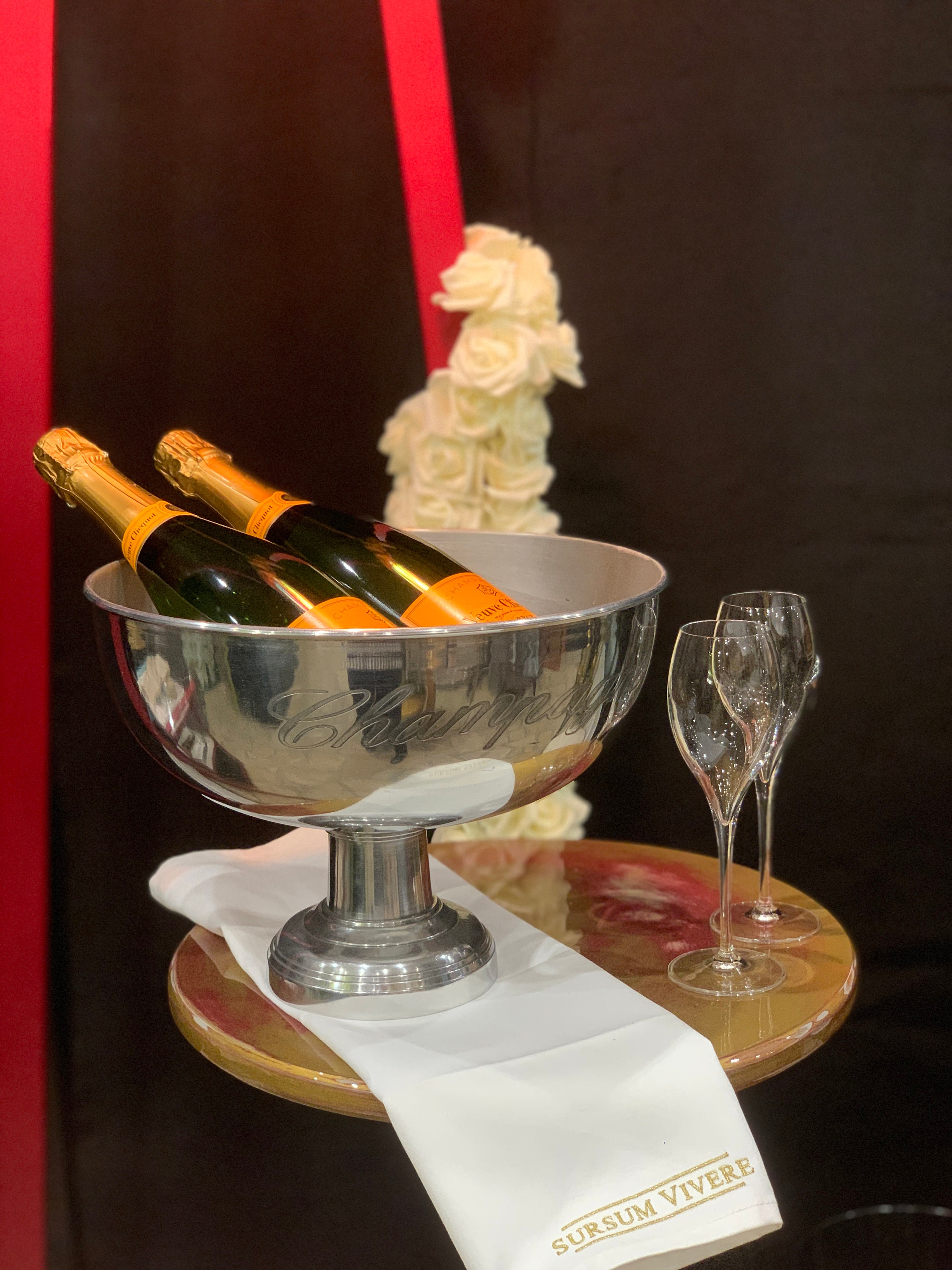Seau à Champagne Mumm XXL – Vasque Cooler Publicitaire Neuf (Plastique Blanc)