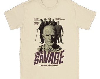 Camiseta Doc Savage / Camisa de hombre de bronce / Camiseta de estilo vintage Doc Savage / Tributo a la revista Pulp