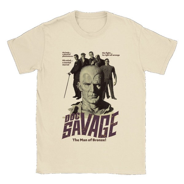 Doc Savage T-shirt | Chemise homme de bronze | T-shirt de style vintage Doc Savage | Hommage à Pulp Magazine