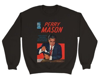 Sudadera vintage Perry Mason / Estilo retro detective noir / Serie de televisión de la década de 1950 / Ropa Raymond Burr / Regalo para los amantes de las series antiguas