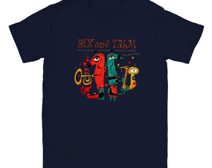 Camiseta vintage Bix and Tram: Tributo a los iconos del jazz / Camiseta para amantes del jazz / Camisa de leyendas del jazz / Regalo para fanáticos del jazz / Mejor camiseta de jazz