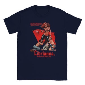 Librianna: Retro Superhero Tee Hot superhero comics shirt Hot comics design t shirt Nerd's gift Best Gift Shirt For Nerd Navy