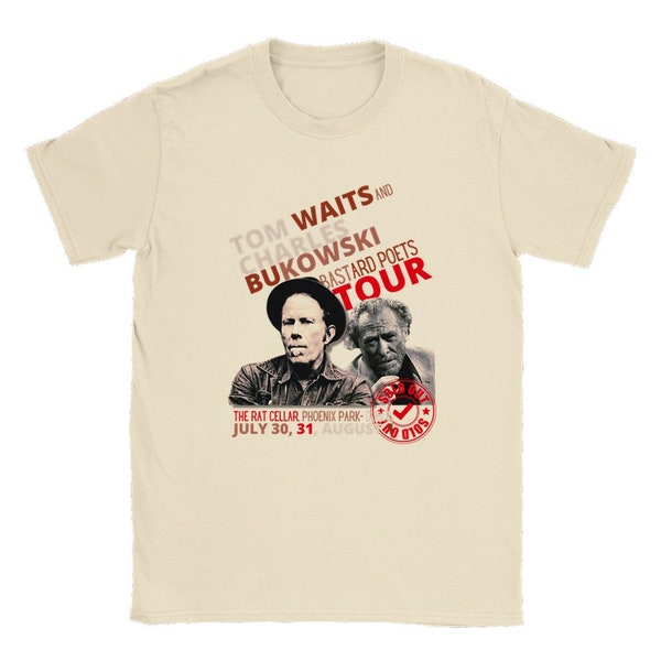 Tom Waits Shirt | Charles Bukowski Vintage Tribute to a Legendary Concert Tee | Best Blues Concert T Shirt | Blues Lovers Gift