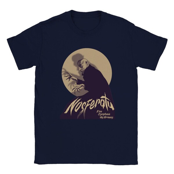 Nosferatu Vintage Horror Tee: Den legendären Vampir in Kunst verewigen | Vintage T-Shirt | Halloween-T-Shirt | Vampir Liebhaber Geschenk