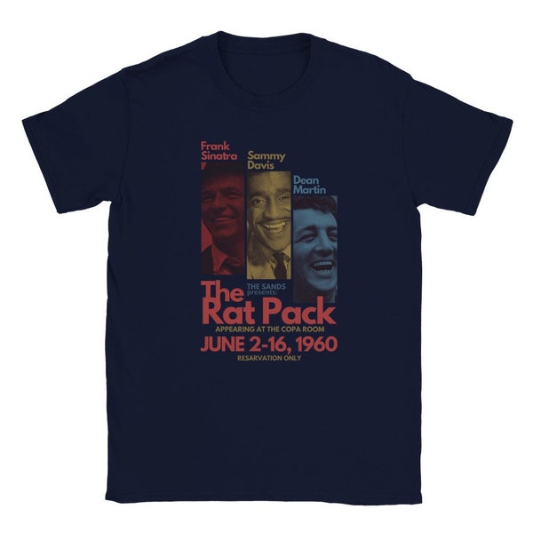 Rat Pack Shirt | Geschenk für Freunde alter Filmkunst Frank Sinatra T-Shirt | Vintage Swing-Ära-T-Shirt | Retro Musiker T-Shirt