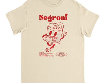 Cooles NEGRONI T-Shirt | Glückliche Stunde Kleidung | Lustiges grafisches T-Shirt für Cocktail-Liebhaber | Negroni T-Shirt | Lustiges altes Grafisches Negroni Shirt