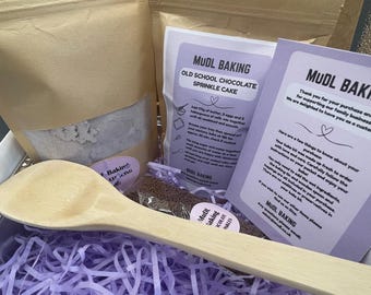 Chocolate Sprinkle Cake Kit – Bake at Home  Mix, Icing, Tray & Spoon