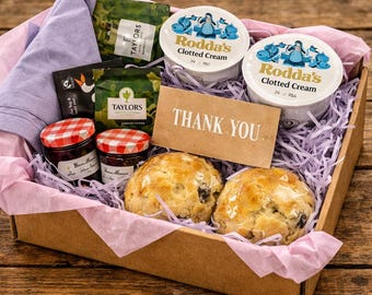 Cream Tea Hamper for Two: Homemade Scones, Rodda's Clotted Cream