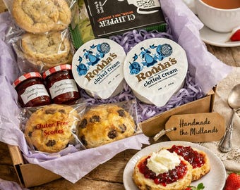 Gluten Free Cream Tea Gift Box: Scones, Clotted Cream and Biscuits