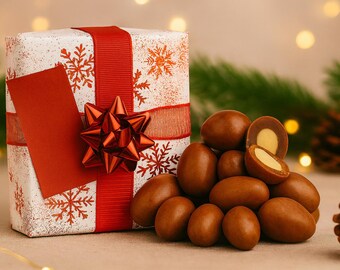 Luxury Chocolate Covered Brazil Nuts Gift Box – 400g Christmas Treat, Festive Snack, Xmas Gift