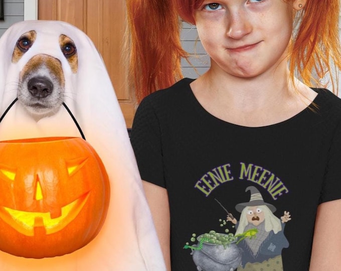 Halloween Youth Tee, Kids Witch Shirt, Funny Halloween T-Shirt, Trick or Treat Tee, Costume Party Top, Witchcore Tee