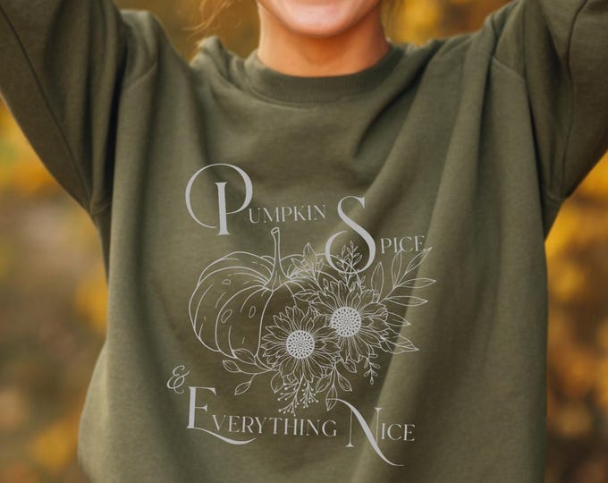 Cozy Pumpkin Spice Crewneck Sweatshirt | Fall Fashion, Unisex Sweater, Halloween Outfit, Thanksgiving Gift, Pumpkin Lover Apparel