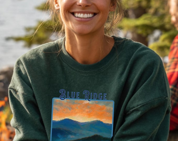 Blue Ridge Mountains Sunset Sweatshirt, Nature Pullover, Appalachian Trail, Mountaincore, Cozy Scenic Sweatshirt, Nature Lover Gift