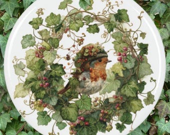 Ornamento stravagante a forma di pettirosso, decorazione natalizia in stile cottage, regalo per gli amanti degli uccelli, ornamento rustico del bosco,