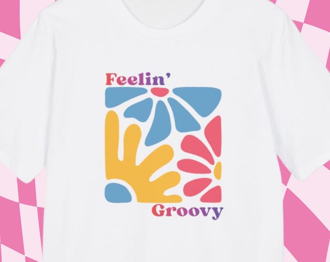 Feelin' Groovy Retro Flower T-Shirt, 60s Core Graphic Tee, Stanley Stella Premium Cotton