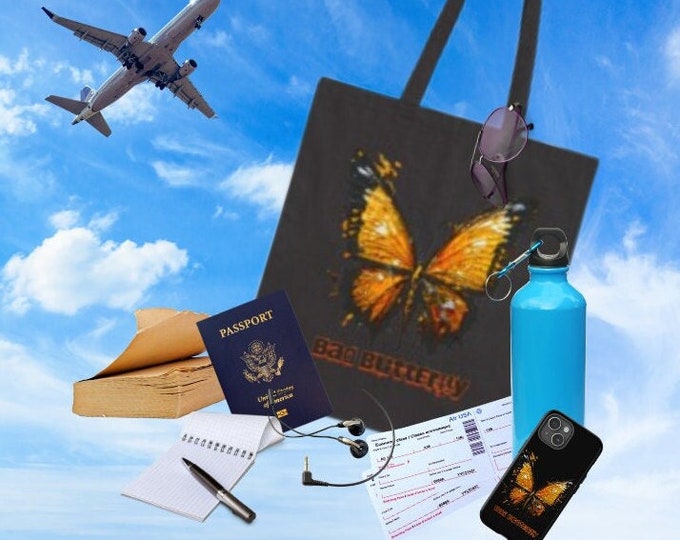 BadButterfly, canvastote, grunge-butterfly, butterfly-totebag, tote-for her, gift-for her, grunge-chic, Cotton Canvas Tote Bag