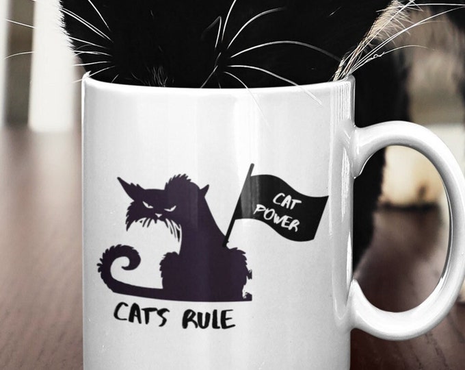 BadCat Coffee Mug: Funny Cat-Power Ceramic Mug (11oz, 15oz)