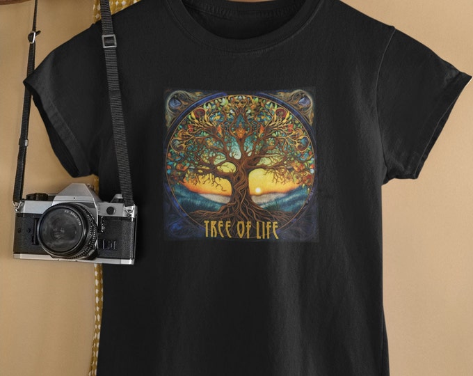 Tree ofLife tee, retrostyle, artnouveau, ancientsymbol, Unisex Jersey Short Sleeve Tee