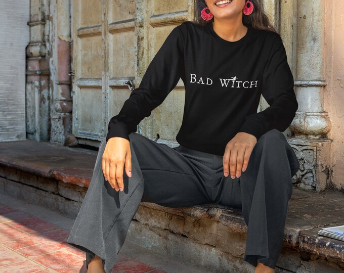 Bad Witch          Unisex Garment-dyed Long Sleeve T-Shirt