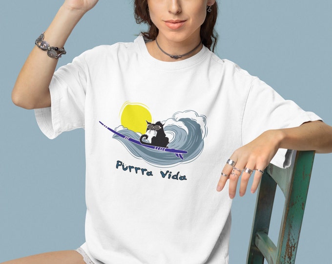 BadCat,PurrraVida,tee-for her,tee-for cat mom,tee-for cat dad,gift-for him,gift-for her, gift-for surfers, Unisex Jersey Short Sleeve Tee