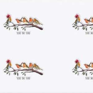Hojas de calcomanías de CuteBirds, calcomanía inspiradora, "Tú eres tú", decoración de papelería, regalo para amantes de las aves, regalo para ella, confianza en uno mismo, tema de la naturaleza.