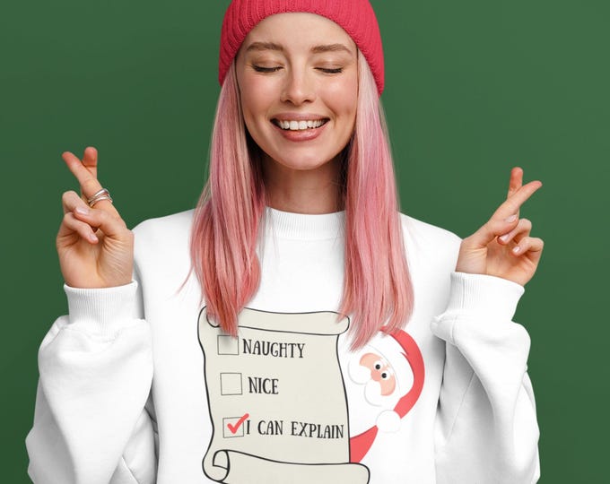 Santas-List, sweatshirt-for her, naughty-or-nice, sweatshirtgift, cute-SantaClaus, gifts-for her, Unisex Heavy Blend™ Crewneck Sweatshirt