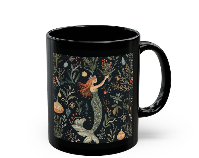 Christmas-Mermaid Mug,  coffeelovers gift, magical-vibe, mermaid-magic, mermaidlovers gift, coffeemug gift, coffeecup gift, gifts-for her,