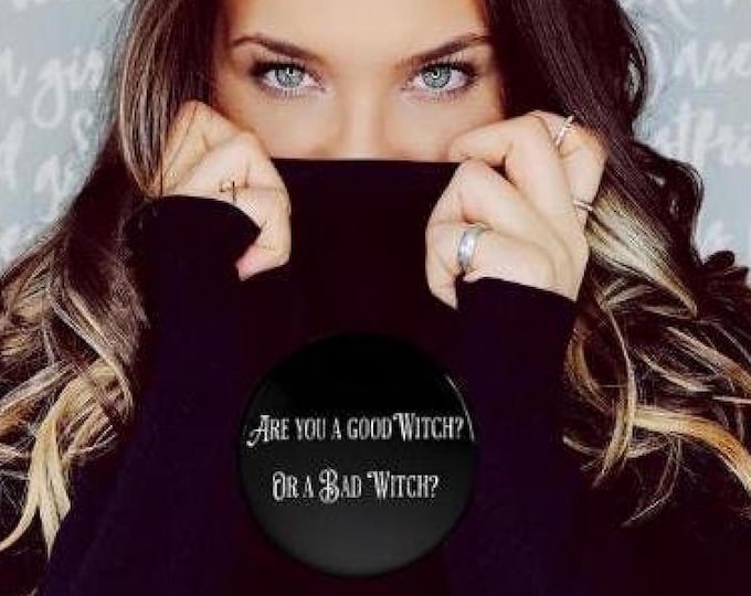 Are You a Good Witch or a Bad Witch pin, buttonpin gift,  gift-for her, Halloween vibe Custom Pin Buttons