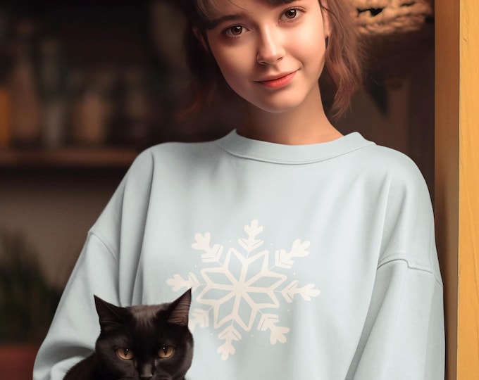 Snowflake Sweatshirt, womensweatshirt, sweatshirt-for her,  sweatshirtgift, gifts-for her, Unisex Garment-Dyed Sweatshirt