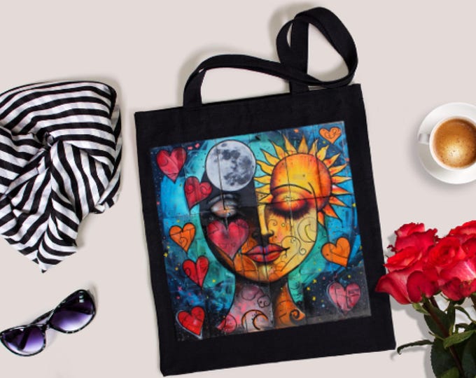 UrbanArt, handy-totebag, carryall-bag, graffitiart, urban-vibe, gift-for her,gift-for-them, Cotton Canvas Tote Bag