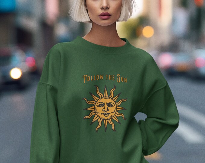 Follow the Sun Sweatshirt #sunburst #shirt #sunface #sun #wintersun  Unisex NuBlend® Crewneck Sweatshirt