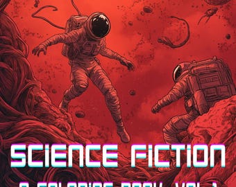 Sci-Fi Adult Coloring Pages – Printable Robots, Mechs, Aliens & Cyberpunk – Digital Download PDF