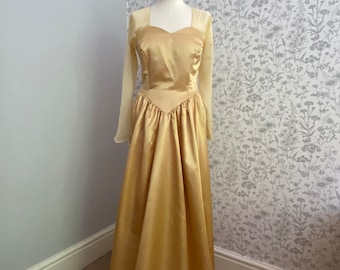 Vintage Inspired Gold Neutral Bridesmaids Dress "the Sparkle" Size Large -  Etsy