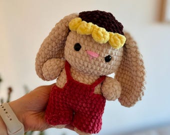Flower and mushroom bunny crochet pattern