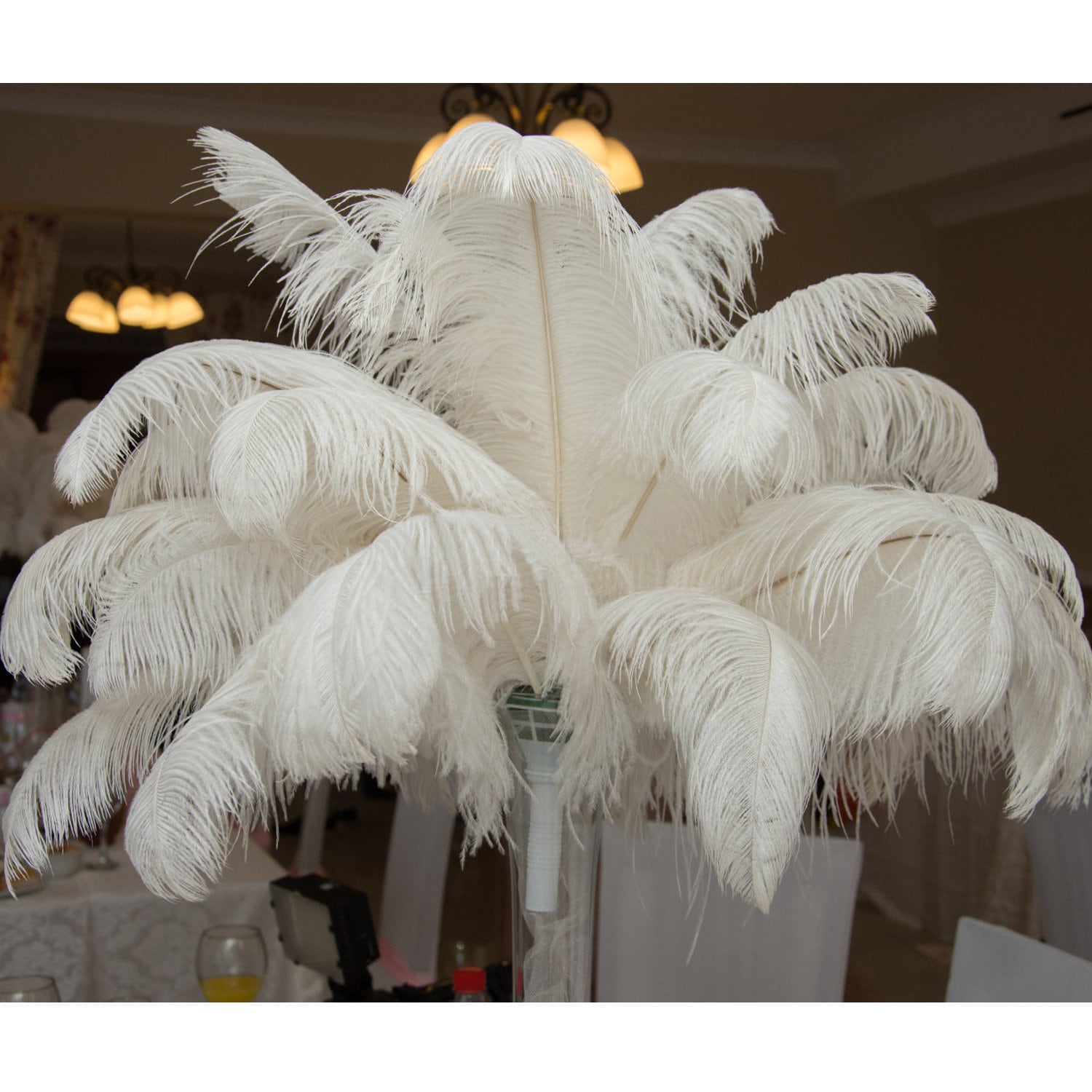 White Feather Vase 