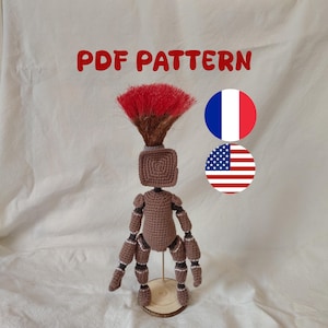Virkmönster - Skyltdocka med fjäderdammvippa - Amigurumi-docka