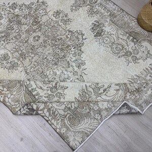 6x10 Beige Brown Turkish Rug, 6x10 Handmade Wool Rug, Vintage Brown Rug, Oushak Beige Rug, Bedroom Rug Living Room Diningroom Rug 6.4x9.8 Ft