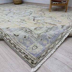 6x9 Orange Green Turkish Rug, Oushak Rug, Purple Vintage Neutral Rug, 6x9 Handmade Rug, Bedroom Rug, Living room Rug, Office Rug, 6.0x8.9 Ft