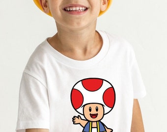 Super Mario Toad Shirt: Retro Gamer Kid's T-shirt - Main Image